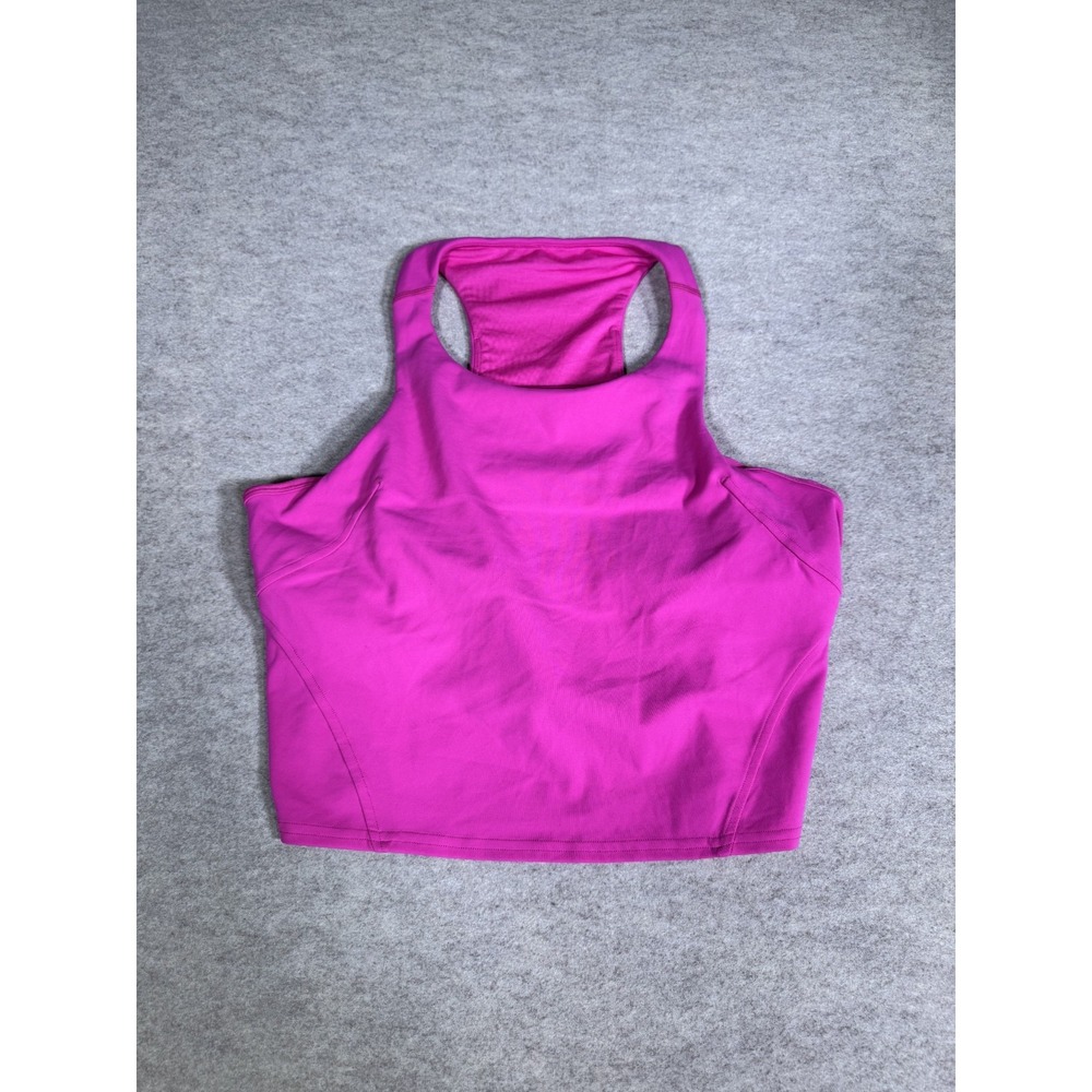 Lululemon Wunder Train Racerback Cropped Tank Top Womens Pink Tight Fit Athletic